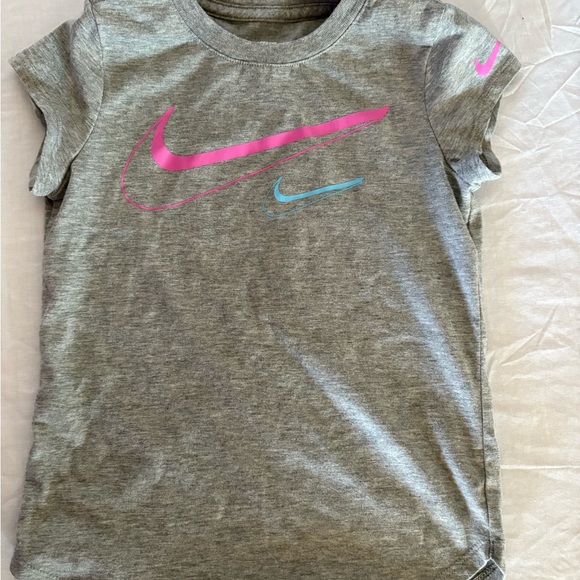 Nike Kids Gray and Blue Tees with Pink Accents - Picture 2 of 7
